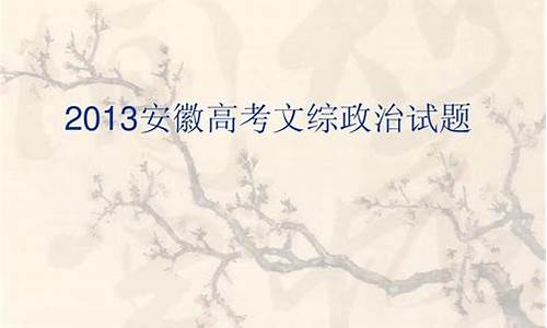 2013安徽政治高考_安徽政治高考真题